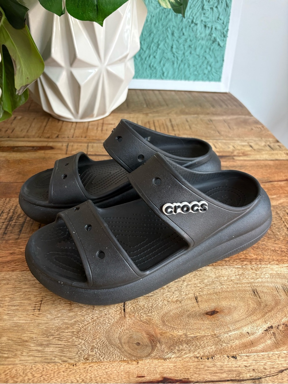 Crocs Women’s Black Bayaband Slide Sandals